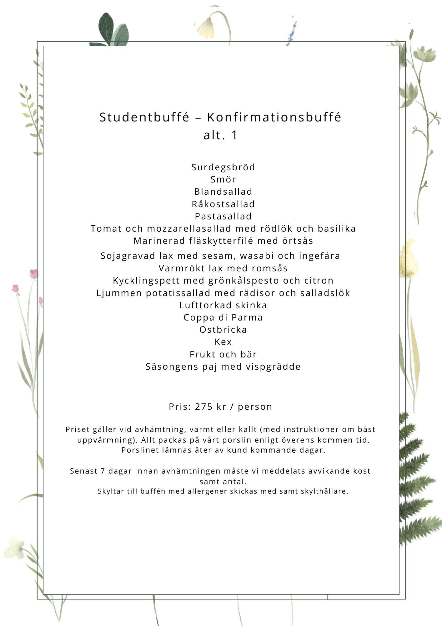 Meny Student Konfirmation 1